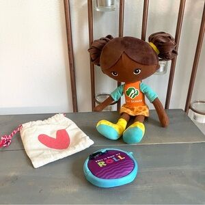 Yottoy Girl Scouts Friendship Doll Carly African American Black Girl Plush 12”